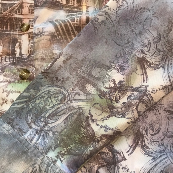 C&B colorful denim jacket with French images & text (2X) - Picture 10 of 15